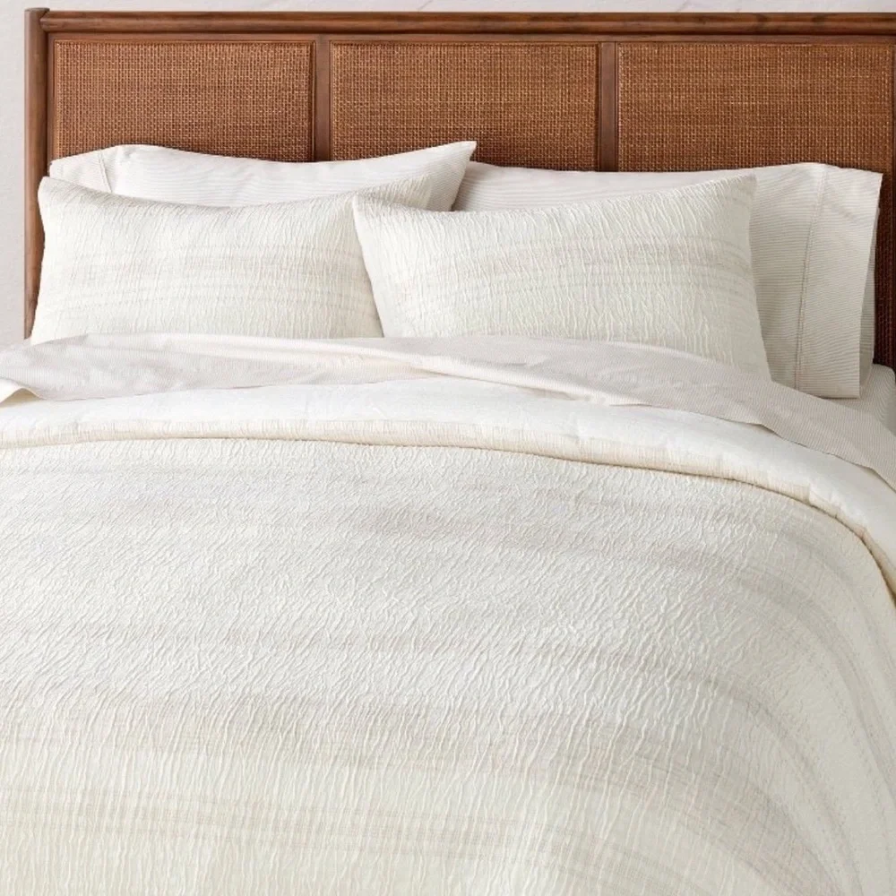 3pc heather stripe comforter bedding set - hearth and hand with magnolia
